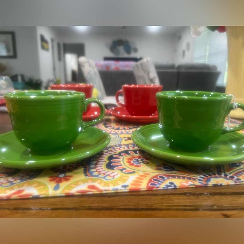 Fiestaware Green Cup Set